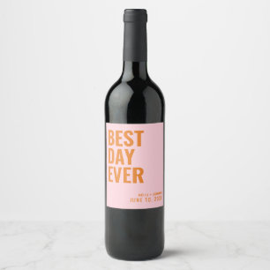 Etiqueta Para Botella De Vino Etiqueta de vino Boda del mejor día de la vida mod