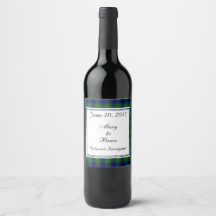 Etiqueta Para Botella De Vino Etiqueta de vino Boda escocesa de Johnston