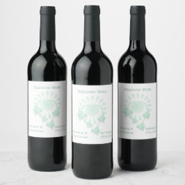 Etiqueta Para Botella De Vino Etiqueta de vino boda Mariposas de menta Corazón