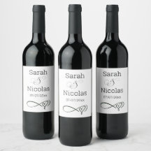 etiqueta de vino boda minimalista personalizada