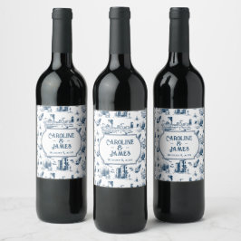 Etiqueta Para Botella De Vino Etiqueta de vino Boda personalizada de la marina d