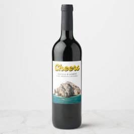 Etiqueta Para Botella De Vino Etiqueta de vino Boda Retro Cabo personalizada