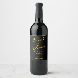 Etiqueta Para Botella De Vino Etiqueta de Vino - Borracho de Amor - dorado y neg