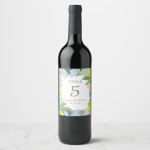 Etiqueta Para Botella De Vino Etiqueta de vino con número de tabla de boda
