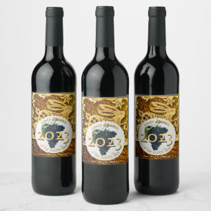 Etiqueta Para Botella De Vino Etiqueta de vino Cuvee Speciale Golden Rabbit Year