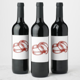 Etiqueta Para Botella De Vino Etiqueta de vino de anillos entrelazados - Bot de 