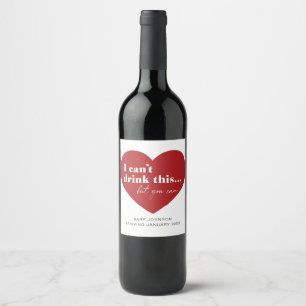 Etiqueta Para Botella De Vino Etiqueta de Vino de Anuncio de Embarazo Corazón Ro