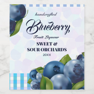 Etiqueta Para Botella De Vino Etiqueta de vino de arándano azul