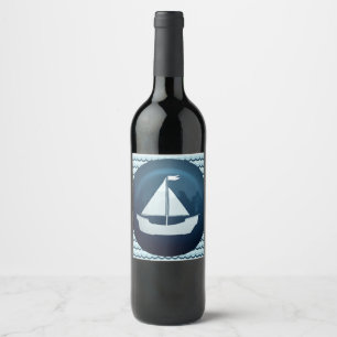 Etiqueta Para Botella De Vino Etiqueta de vino de barco de vela