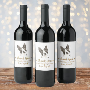 Etiqueta Para Botella De Vino Etiqueta de vino de boda Boston Terrier I Do Too