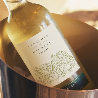 Etiqueta Para Botella De Vino Etiqueta de vino de boda de arte del Parque Nacion