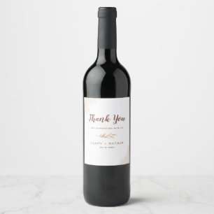 Etiqueta Para Botella De Vino Etiqueta de vino de boda de hoja boho beige