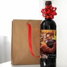 Etiqueta Para Botella De Vino Etiqueta de vino de boda de pareja moderna | Set d