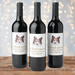 Etiqueta Para Botella De Vino Etiqueta de vino de boda de perro personalizada