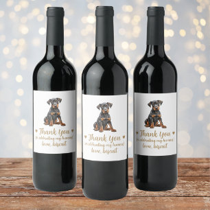 Etiqueta Para Botella De Vino Etiqueta de vino de boda de perro personalizada