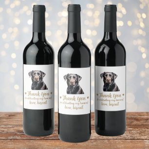 Etiqueta Para Botella De Vino Etiqueta de vino de boda de perro personalizada