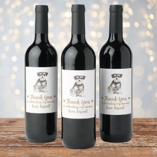 Etiqueta Para Botella De Vino Etiqueta de vino de boda de perro personalizada
