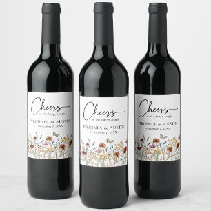 Etiqueta Para Botella De Vino Etiqueta de vino de boda floral boho