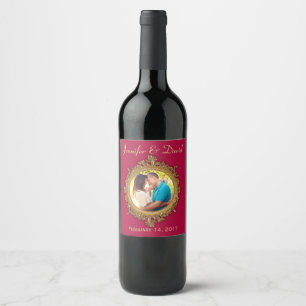 Etiqueta Para Botella De Vino Etiqueta de vino de Boda fotográfico personalizado