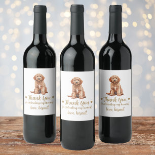 Etiqueta Para Botella De Vino Etiqueta de vino de boda Goldendoodle Dog I Do Too