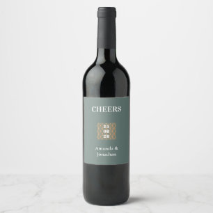 Etiqueta Para Botella De Vino Etiqueta de Vino de Boda Minimalista Moderna Paste