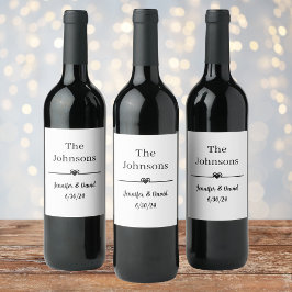 Etiqueta Para Botella De Vino Etiqueta de Vino de Boda Minimalista Moderna Simpl