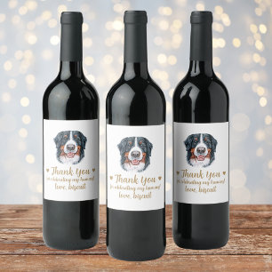Etiqueta Para Botella De Vino Etiqueta de vino de boda Perro de montaña bernés Y