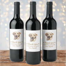 Etiqueta de vino de boda Perro Lab amarillo I Do T