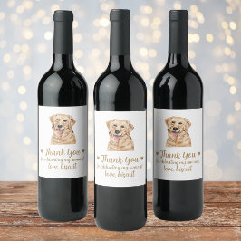 Etiqueta Para Botella De Vino Etiqueta de vino de boda Perro labrador amarillo p