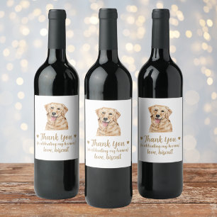 Etiqueta Para Botella De Vino Etiqueta de vino de boda Perro labrador amarillo p