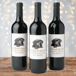 Etiqueta Para Botella De Vino Etiqueta de vino de boda Perro Labrador Negro Me e