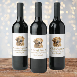 Etiqueta Para Botella De Vino Etiqueta de vino de boda Perro Retriever Dorado I 