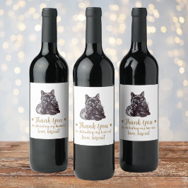 Etiqueta Para Botella De Vino Etiqueta de vino de boda personalizada gato negro 