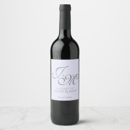 Etiqueta Para Botella De Vino Etiqueta de Vino de Boda Personalizada Lavanda y G