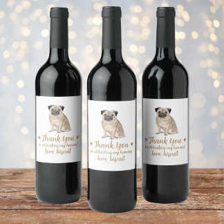 Etiqueta Para Botella De Vino Etiqueta de vino de boda personalizada para perro