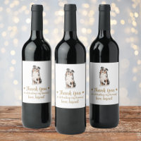 Etiqueta de vino de boda personalizada para perro