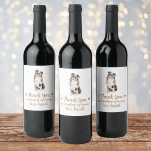 Etiqueta Para Botella De Vino Etiqueta de vino de boda personalizada para perro