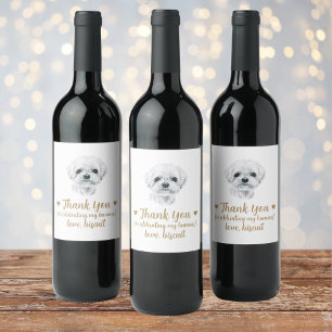 Etiqueta Para Botella De Vino Etiqueta de vino de boda personalizada para perros