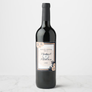 Etiqueta Para Botella De Vino Etiqueta de vino de boda Tacao Watusi Perla Negra