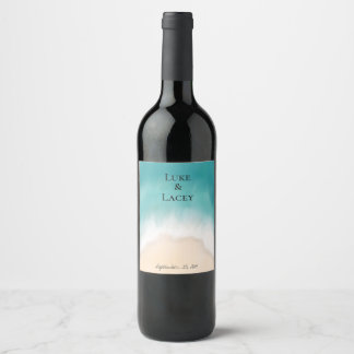 Etiqueta Para Botella De Vino etiqueta de vino de bodas de playa