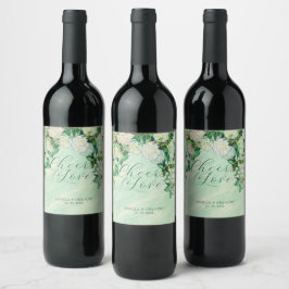 Etiqueta Para Botella De Vino Etiqueta de vino de bodas de rosas de Van Gogh