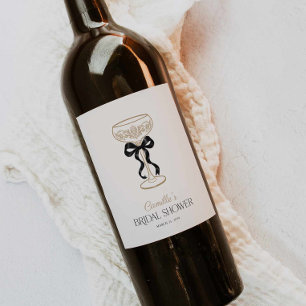 Etiqueta Para Botella De Vino Etiqueta de vino de Brunch de Champán con Lazo Neg