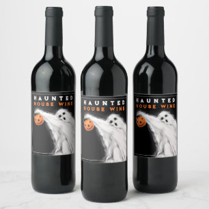 Etiqueta Para Botella De Vino Etiqueta de vino de casa embrujada de Halloween