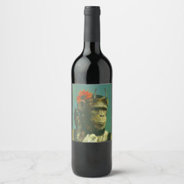Etiqueta Para Botella De Vino Etiqueta de vino de Chimp mutante de vintage