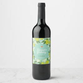 Etiqueta Para Botella De Vino Etiqueta de vino de cumpleaños de Citrus Floral
