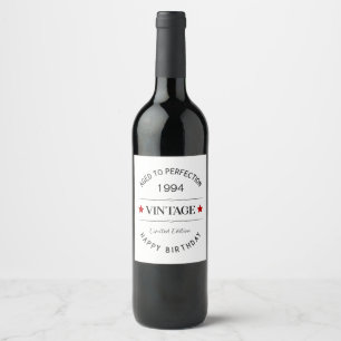 Etiqueta Para Botella De Vino Etiqueta de vino de cumpleaños editable