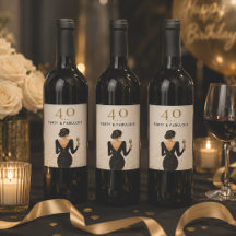 Etiqueta de vino de cumpleaños elegante y fabulosa