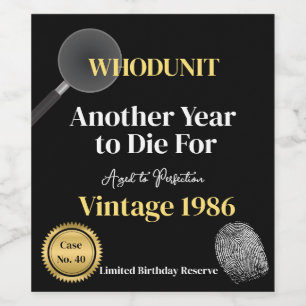 Etiqueta Para Botella De Vino Etiqueta de vino de cumpleaños Whodunit   Otro año