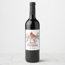 Etiqueta de vino de festividad cardinal para navid