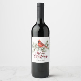Etiqueta Para Botella De Vino Etiqueta de vino de festividad cardinal para navid